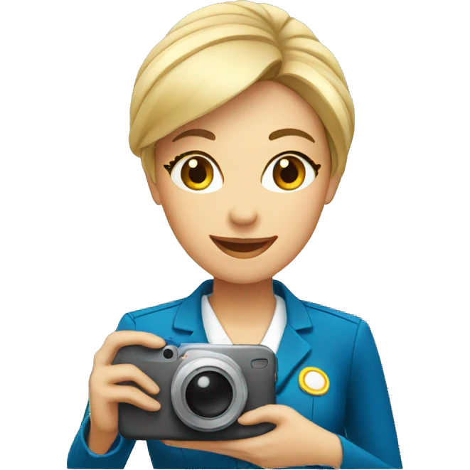 flight attendant taking picture emoji