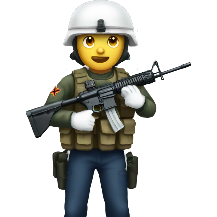 White marine with m16 emoji