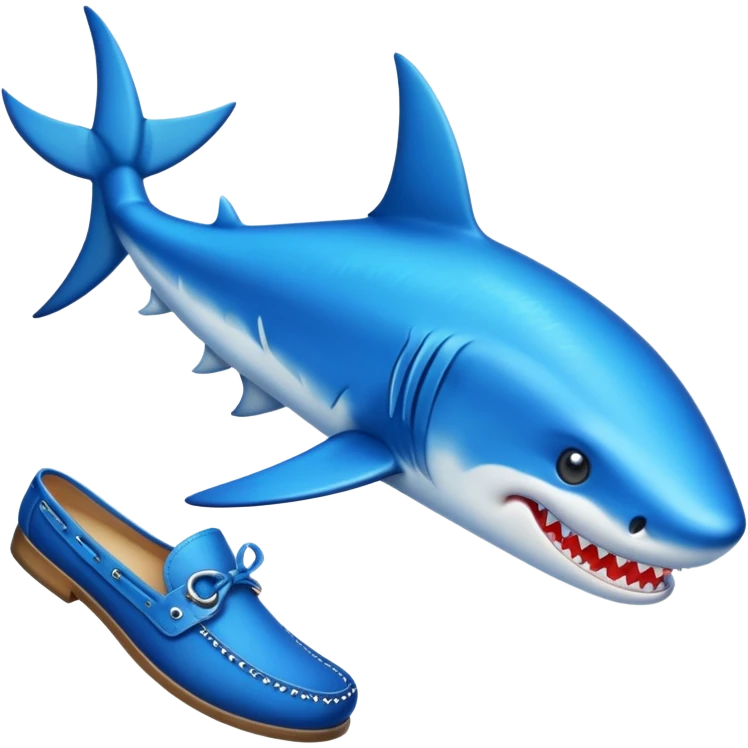 Tiburón con zapatos azules emoji