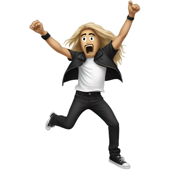 Headbanger with hand in the air emoji