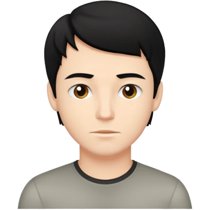 Joven blanco de buena parecencia cabello negro emoji