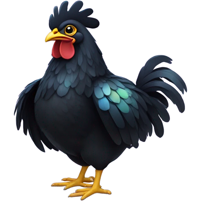 Black chicken  emoji