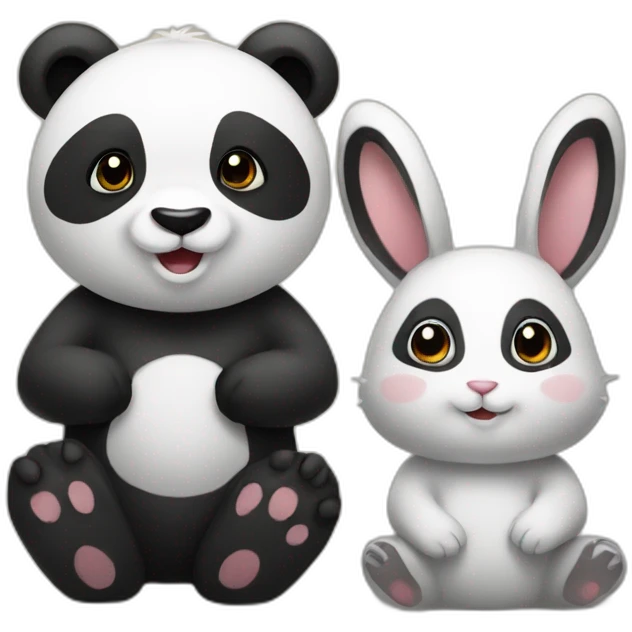Panda and rabbit emoji
