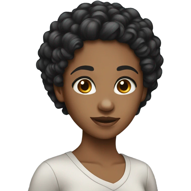 girl black curly hair  emoji