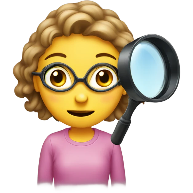 funny girl with loupe emoji