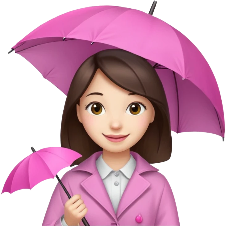 Girl with pink umbrella emoji