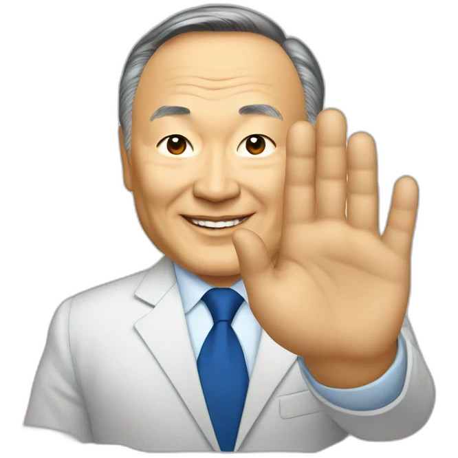 Nazarbayev waves his hand emoji