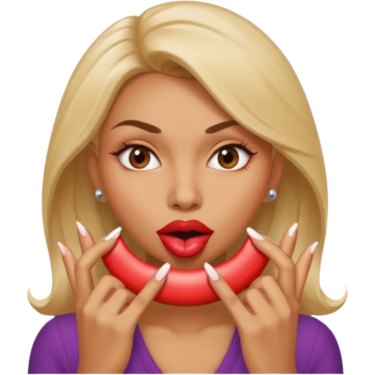 Big lips long nails bestie circle head biting her nails  emoji