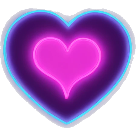 neon heart emoji