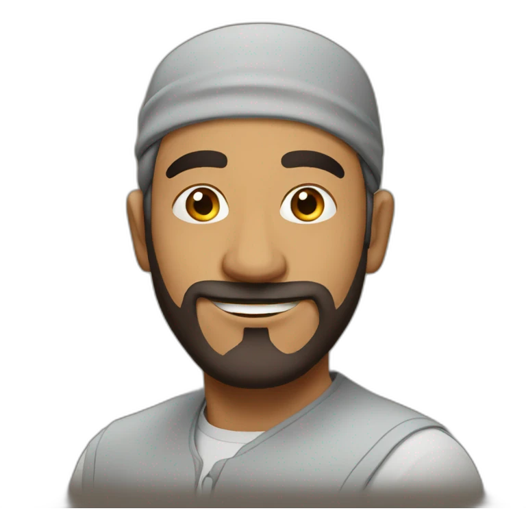 Muslim man looking silly emoji