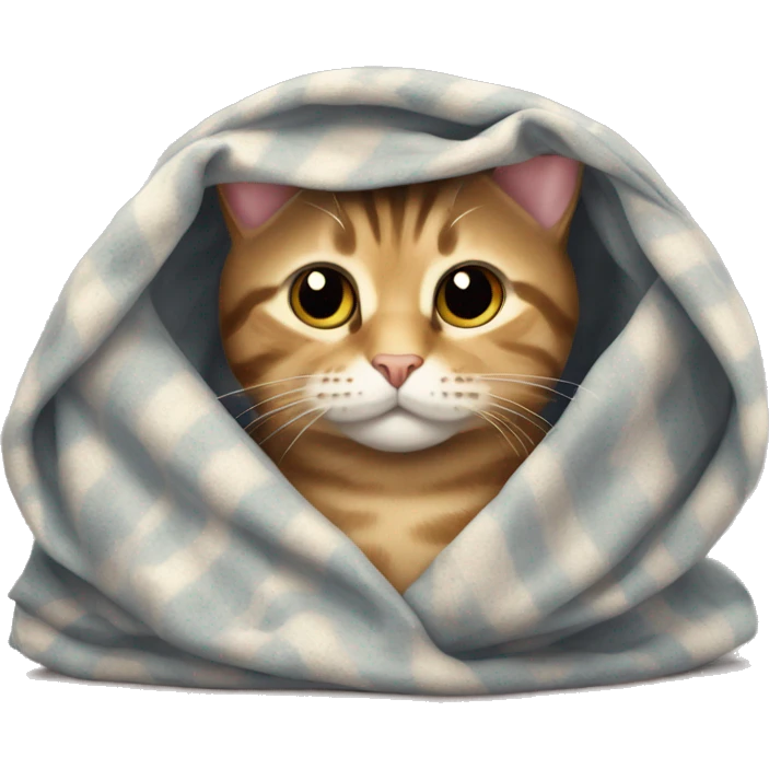 Tabby cat in a blanket emoji