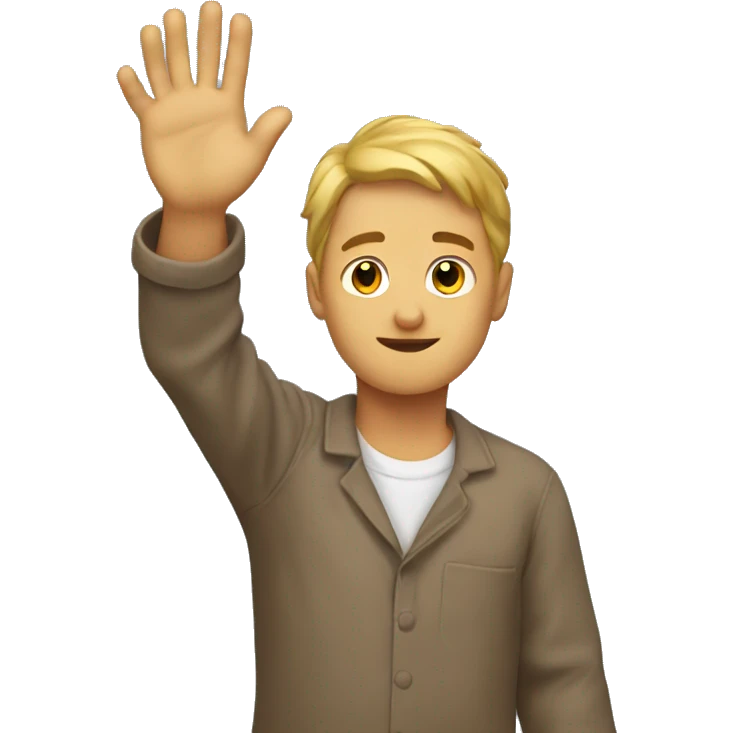 someone raising their right hand with their left across their chest emoji