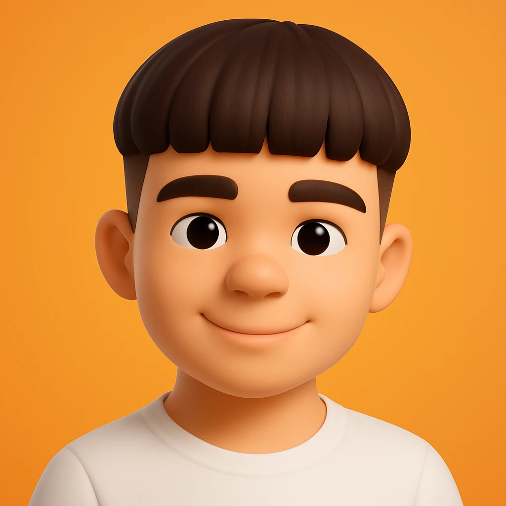 Create a portrait in the style of Microsoft 3D fluent emojis with smooth shading, vibrant colors, and a friendly expression. The style should resemble a 3D emoji with a polished and friendly look. emoji
