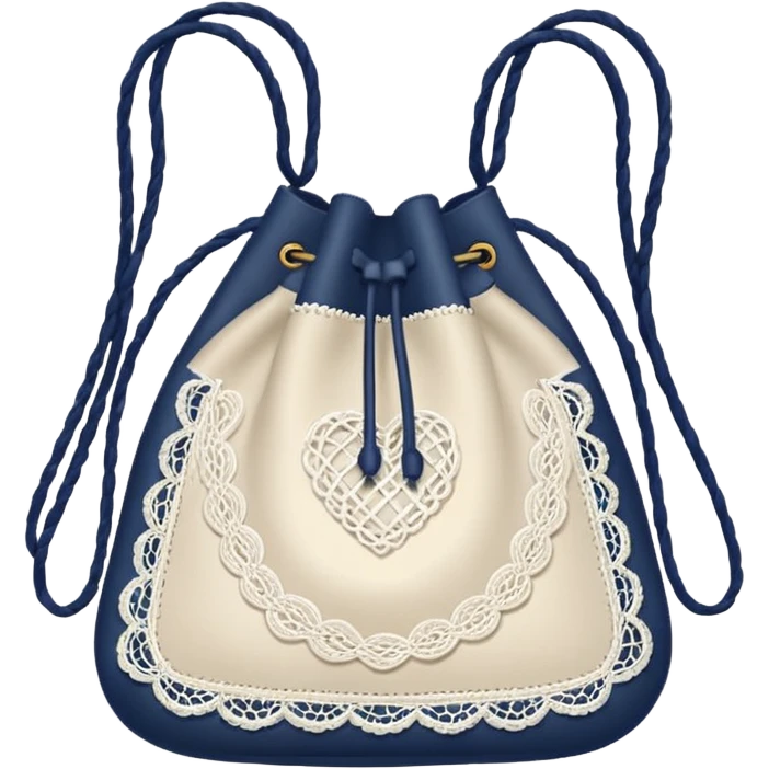 lace string bag in white color emoji