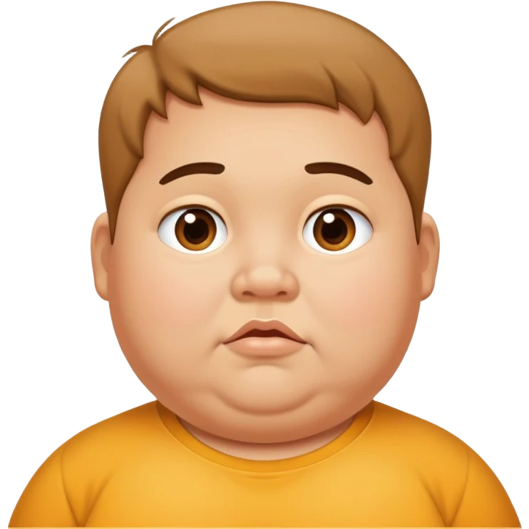 tan skin short fat kid with double chin emoji
