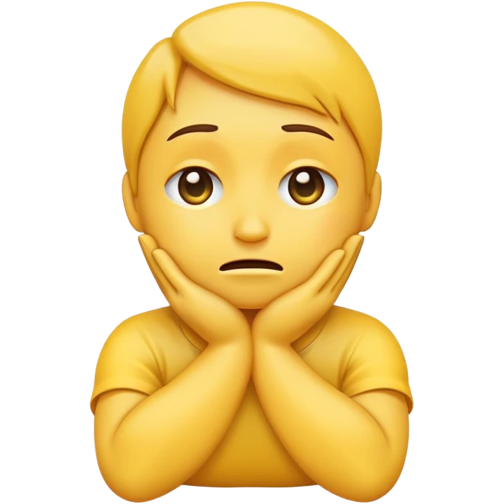 crying emoji with arms crossed hands around neck emoji