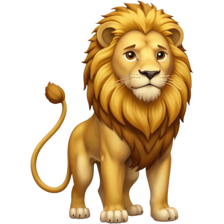 High resolution of   realistic full body lion without distorted , no extra hybrid emoji