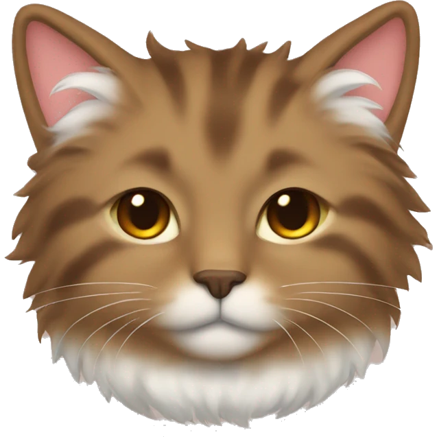fluffy brown cat fluffy ears sleeping emoji