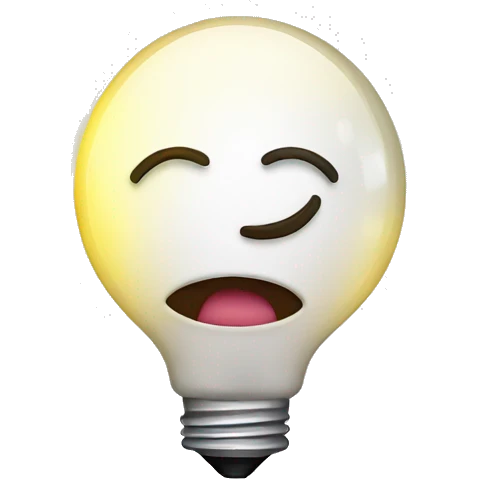 wink with lightbulb emoji