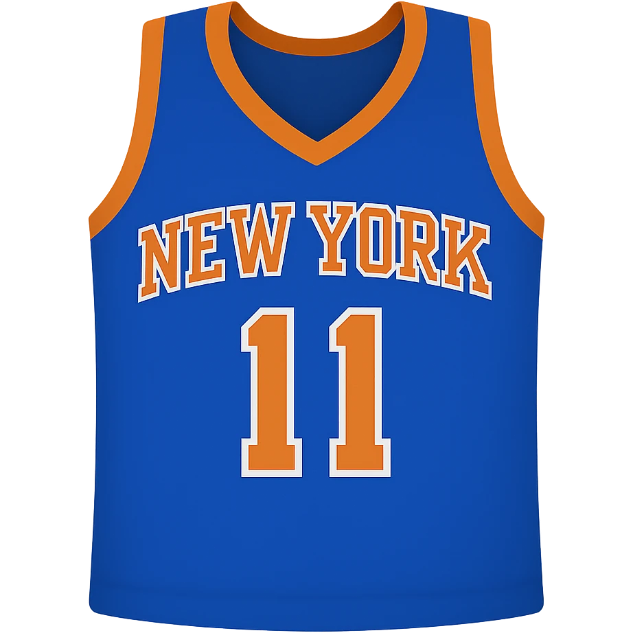 new york knicks basketball jersey featuring the number 11, google emoji style emoji
