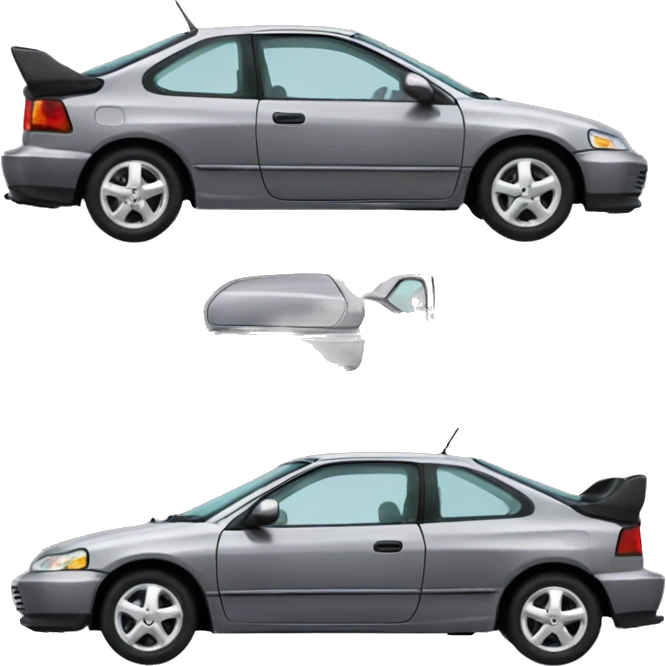 Grey Honda civic 1999 three doors lower  emoji