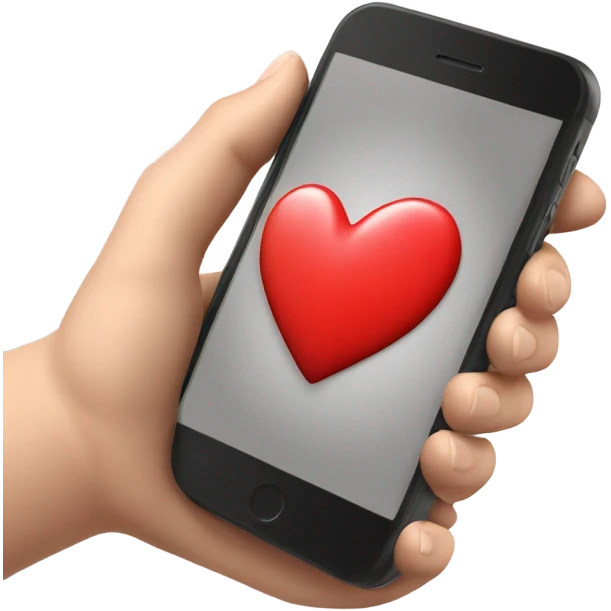 Click on the heart with your thumb on a cellphone  emoji