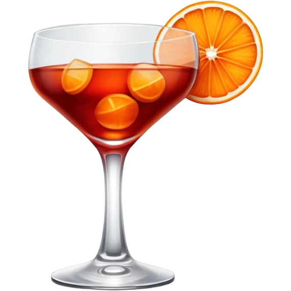 negroni cocktail glass with orange garnish emoji