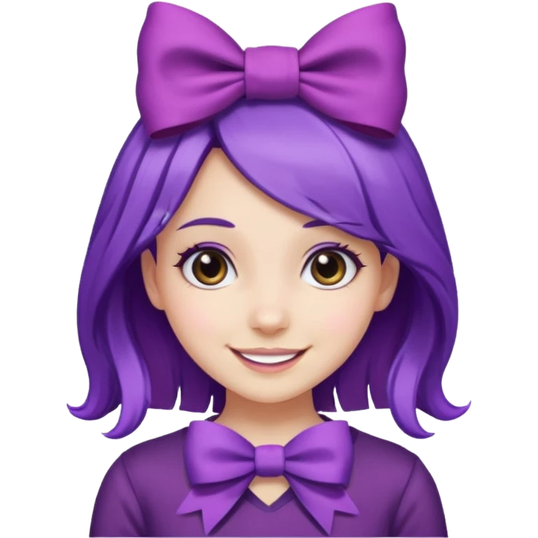 purple long haired girl with bow emoji