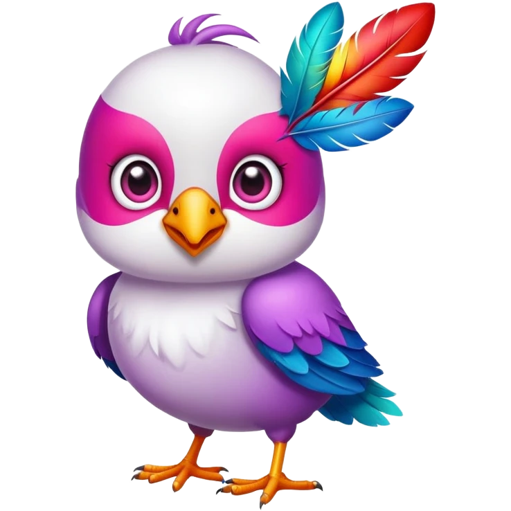Cute bird with heart-shaped eyes emoji