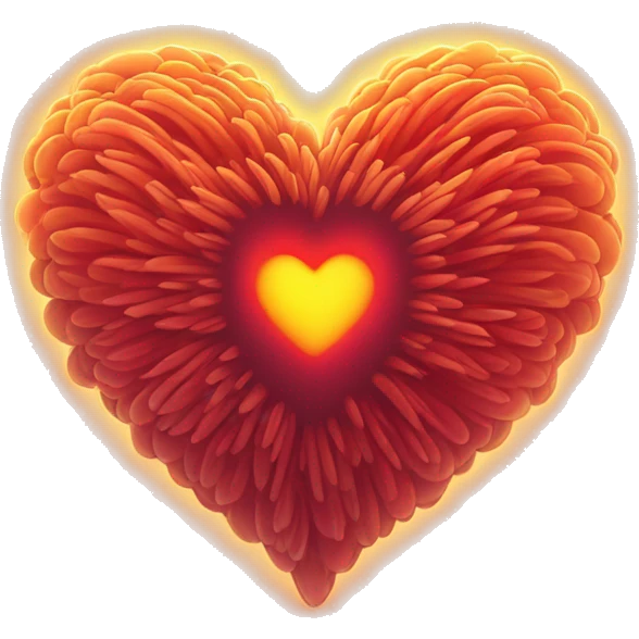 radiating heart glowing red-orange warmth emoji