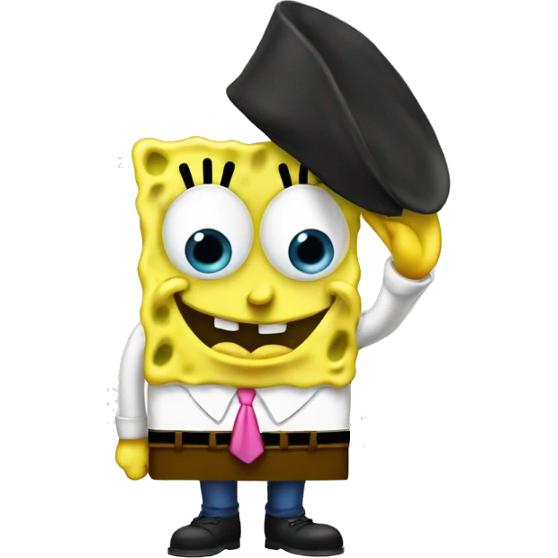SpongeBob saluting emoji
