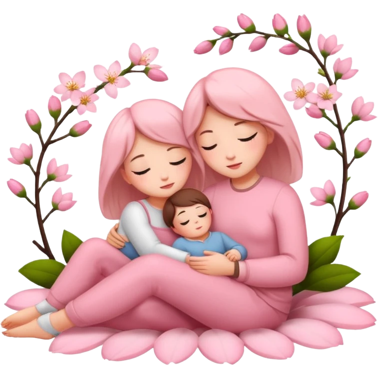 Resting against mother's blossom  emoji