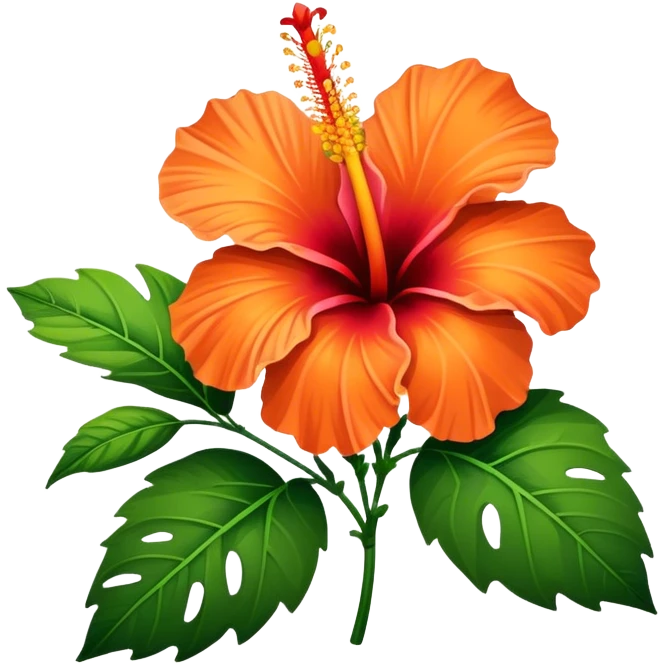 a orange hibiscus  emoji