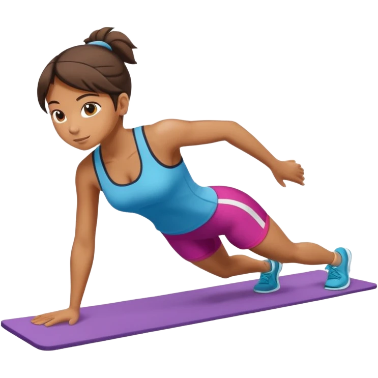 girl doing plank emoji