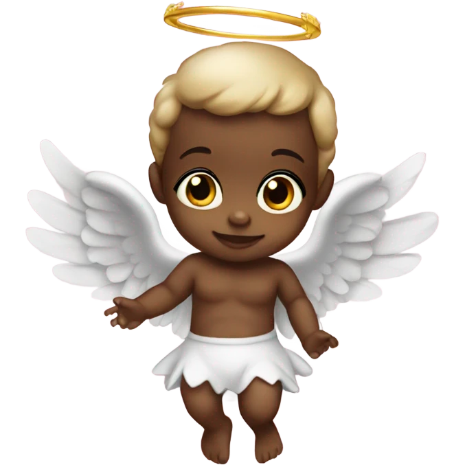 Black baby angel cupid emoji