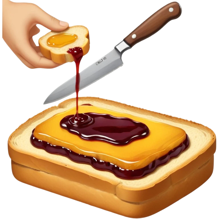 나이프로 식빵에 잼 바르기 emoji