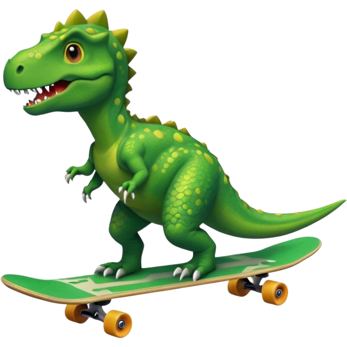 Dinosaur on a skateboard emoji