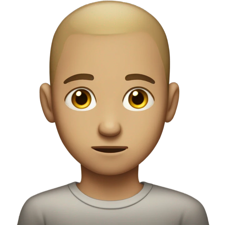 sad boy with buzzcut emoji