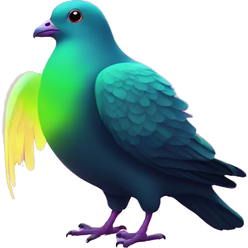 Neon glow pigeon emoji