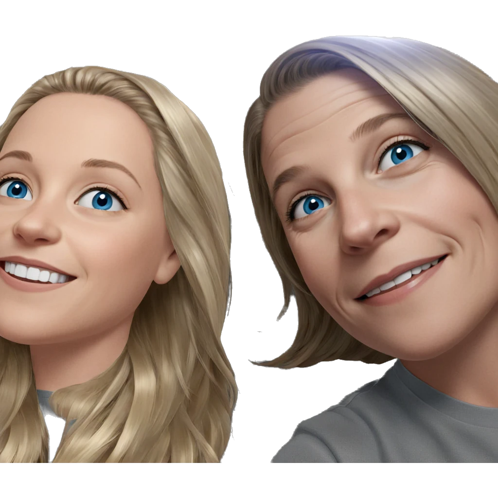 smiling blonde girls with blue eyes emoji