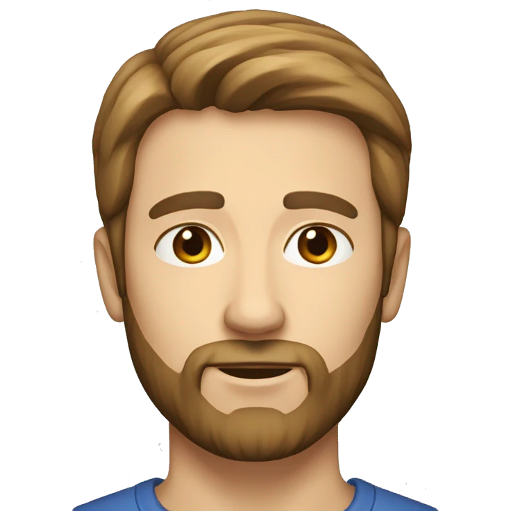 male caucasian 40 years low beard and brown hair emoji