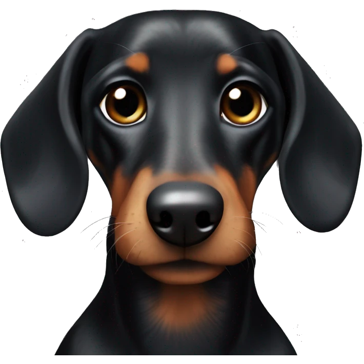Black dachshund no brown markings realistic with gray hairs emoji