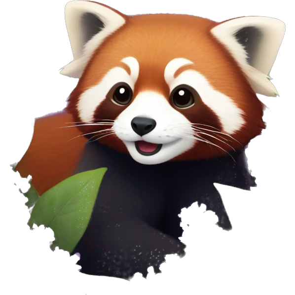Red panda in a bundle of lilacs emoji