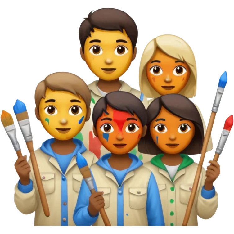 Painters with Paint Stained Faces emoji