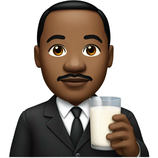 Martin Luther king with milk emoji