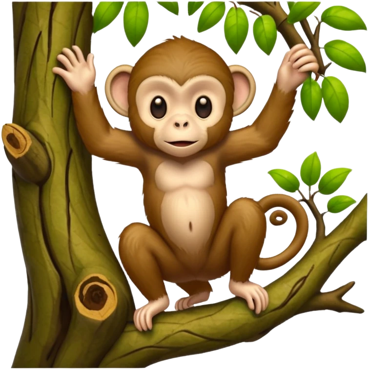 monkey climbing tree emoji