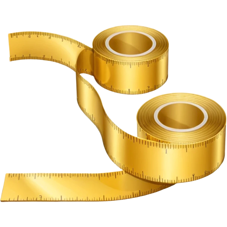 Measurement tape in gold for visiting card emoji