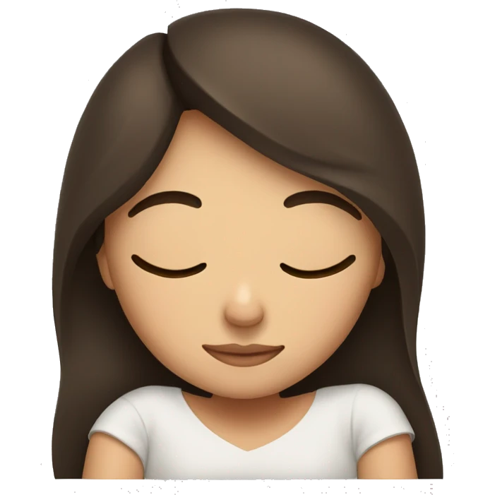 Brunette girl sleeping emoji