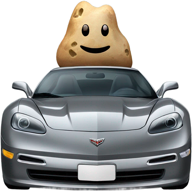 Pet rock in a corvette  emoji