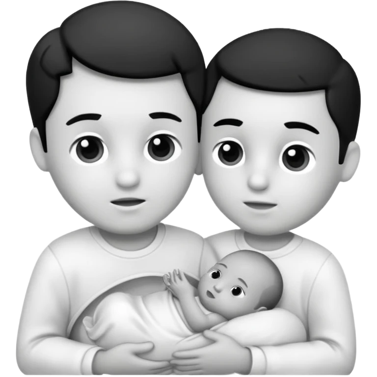 Newborn B&W with male emoji